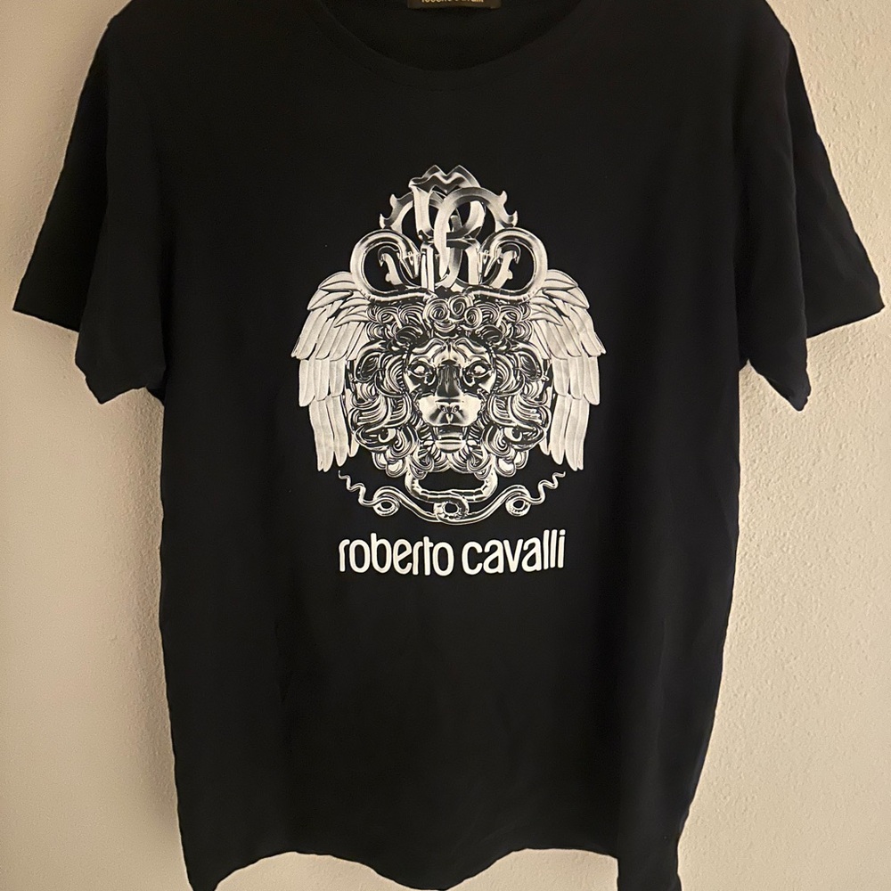 Roberto Cavalli Black and White Graphic Tee